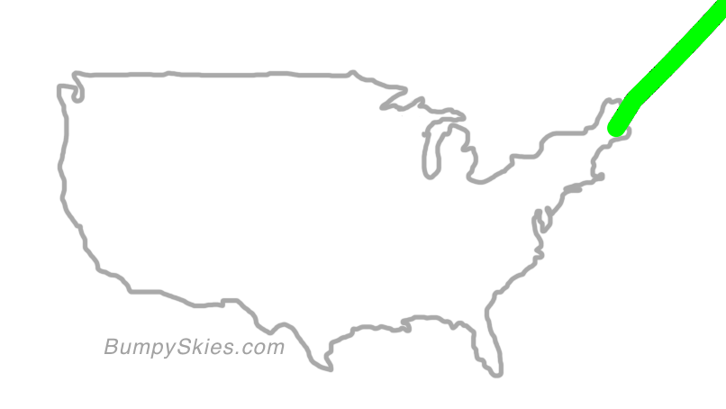 Map of continental US with illustrated flight path and turbulence forecast (described in text below)