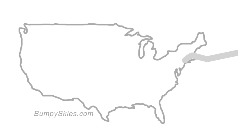 Map of continental US with illustrated flight path and turbulence forecast (described in text below)