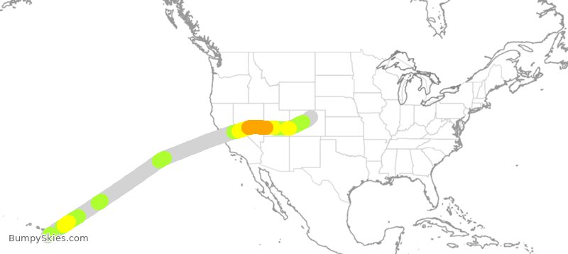 Turbulence forecast map for UAL1731, HKO to DEN