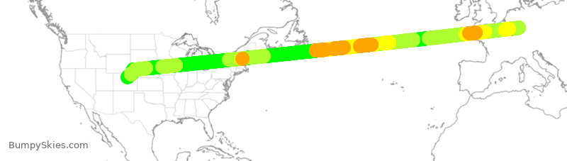 Turbulence forecast map for UAL181, DDF to DEN