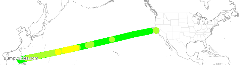 Turbulence forecast map for UAL189, SFO to MNL