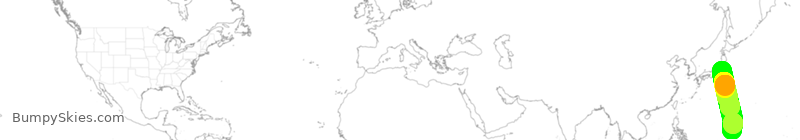 Turbulence forecast map for UAL197, JAA to GUM