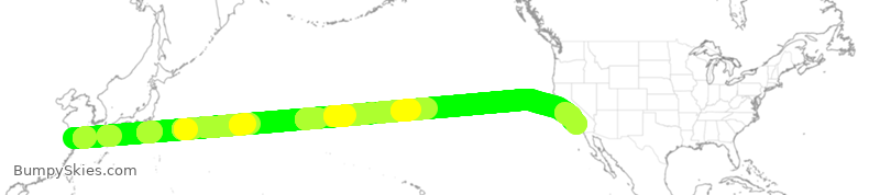 Turbulence forecast map for UAL199, PVG to LAX