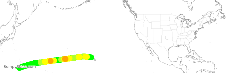 Turbulence forecast map for UAL200, GUM to HNL