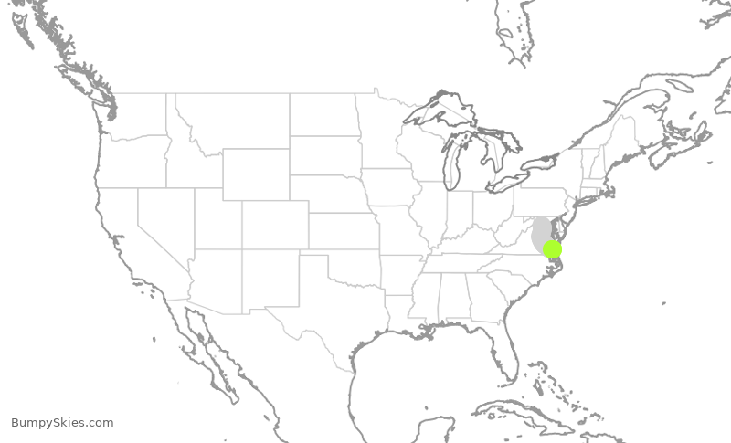 Turbulence forecast map for UAL2066, ORF to IAD
