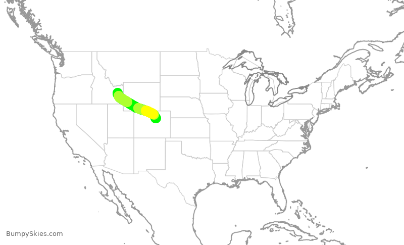Turbulence forecast map for UAL2155, IDA to DEN
