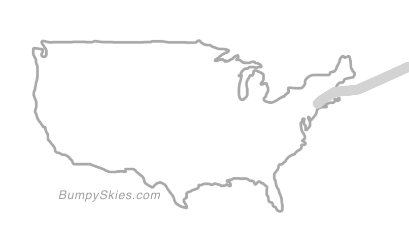 Map of continental US with illustrated flight path and turbulence forecast (described in text below)