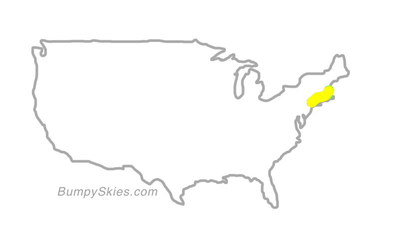 Map of continental US with illustrated flight path and turbulence forecast (described in text below)