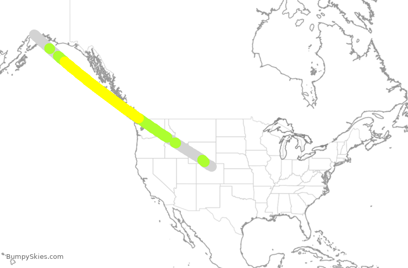 Turbulence forecast map for UAL2614, ANC to DEN