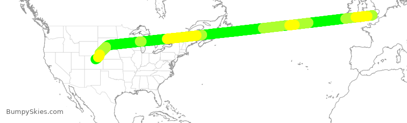 Turbulence forecast map for UAL263, GLL to DEN