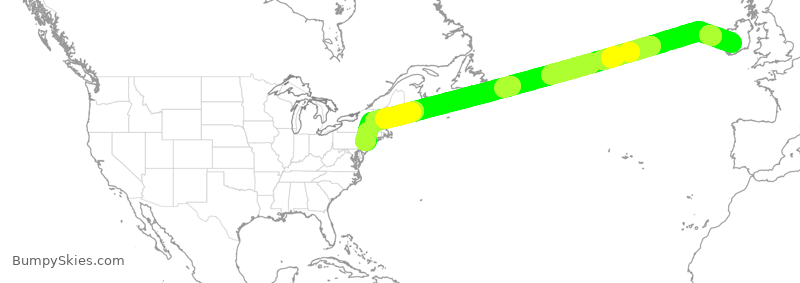 Turbulence forecast map for UAL271, INN to EWR