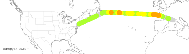Turbulence forecast map for UAL272, EWR to FMN
