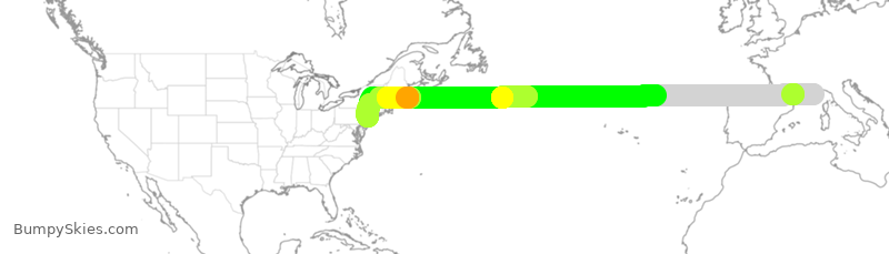 Turbulence forecast map for UAL273, FMN to EWR