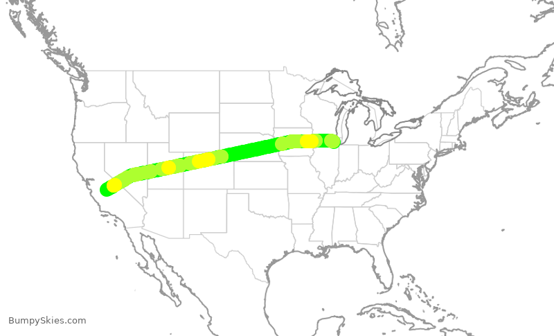 Turbulence forecast map for UAL2770, ORD to FAT