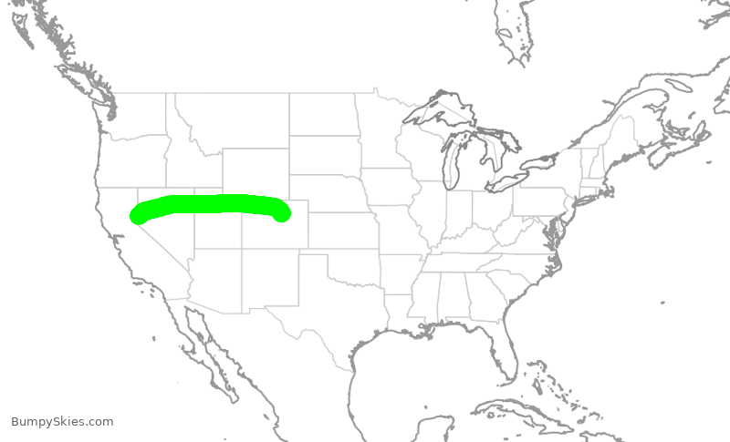 Turbulence forecast map for UAL2786, RNO to DEN