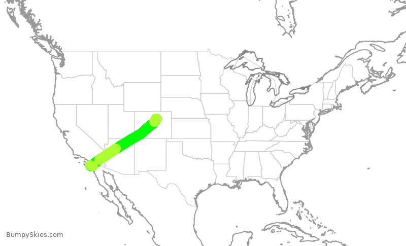 Turbulence forecast map for UAL2829, SAN to DEN