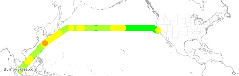 Turbulence forecast map for UAL28, SIN to SFO
