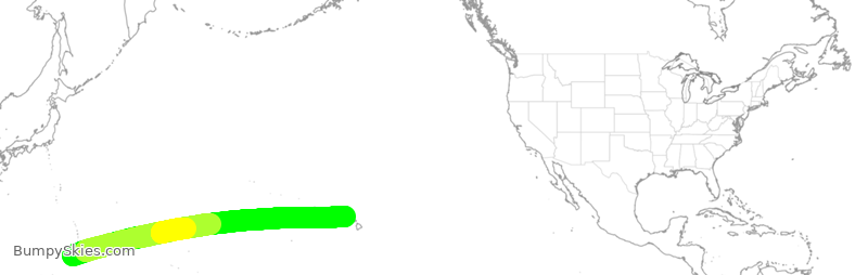 Turbulence forecast map for UAL3022, GUM to HNL