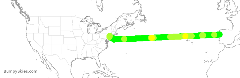 Turbulence forecast map for UAL3023, OPO to EWR