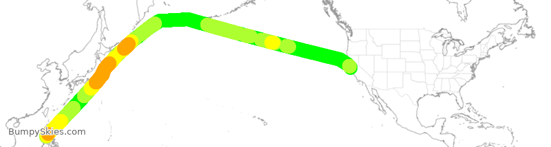 Turbulence forecast map for UAL3034, MNL to SFO