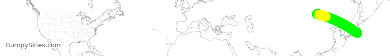 Turbulence forecast map for UAL3035, ZMCK to NRT