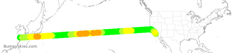 Turbulence forecast map for UAL3037, SPD to LAX