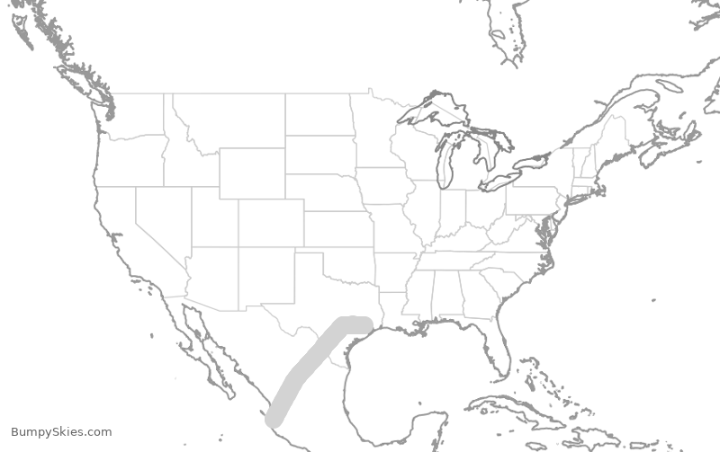 Turbulence forecast map for UAL304, IAH to PVR