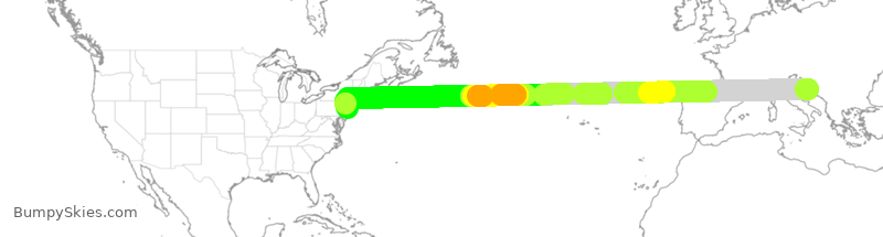Turbulence forecast map for UAL306, SPU to EWR