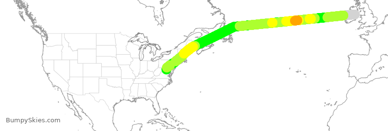 Turbulence forecast map for UAL311, IDW to IAD