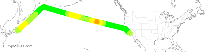 Turbulence forecast map for UAL32, LAX to NRT