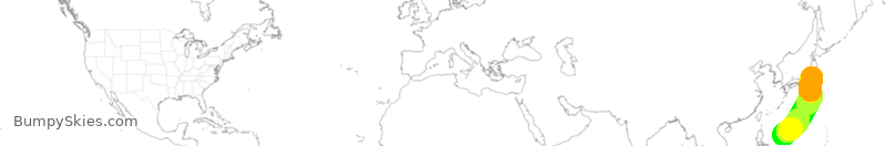 Turbulence forecast map for UAL33, PMT to JAA