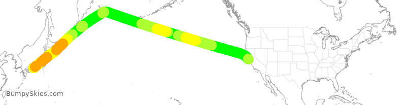 Turbulence forecast map for UAL35, SFO to JBB