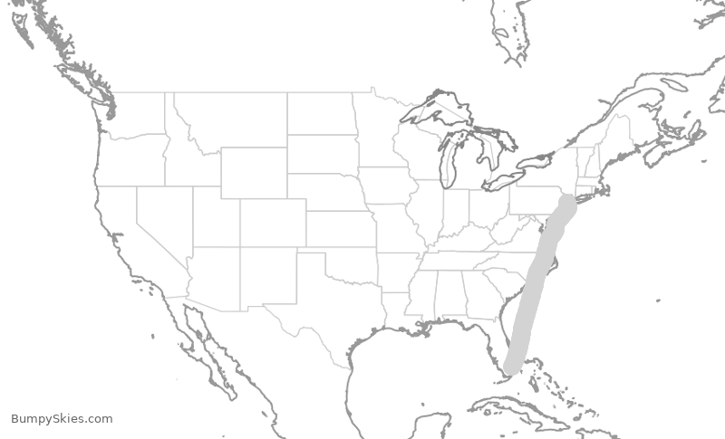 Turbulence forecast map for UAL370, EWR to FLL