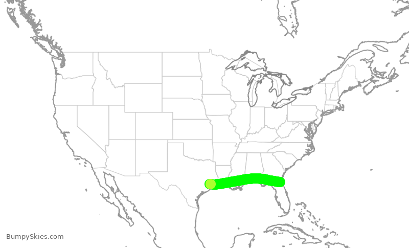 Turbulence forecast map for UAL3748, IAH to NIP