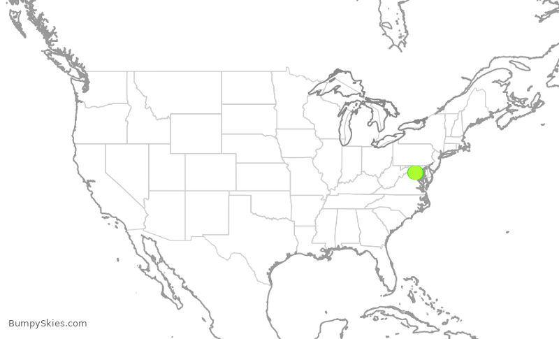 Turbulence forecast map for UAL3853, DCA to IAD