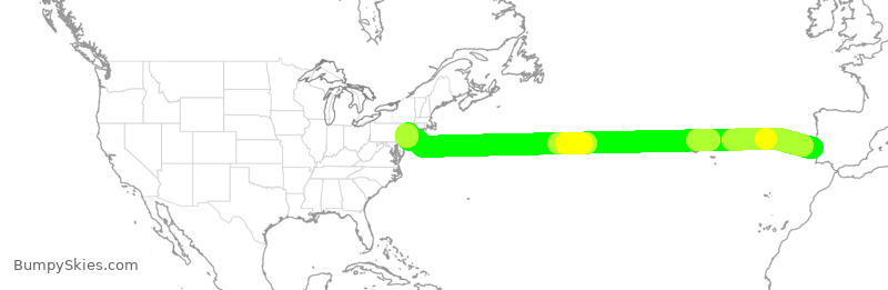 Turbulence forecast map for UAL3862, LIS to EWR