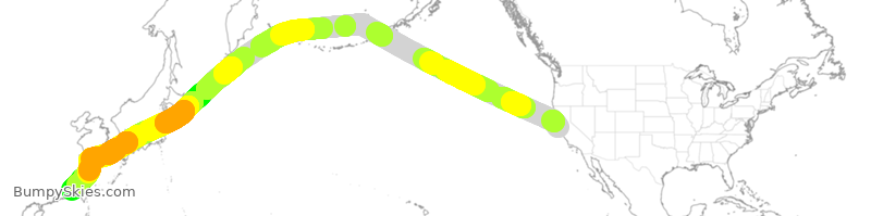 Turbulence forecast map for UAL3877, SFO to SAM