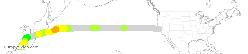 Turbulence forecast map for UAL3893, SFO to XMN