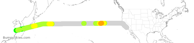 Turbulence forecast map for UAL3895, LAX to PVG