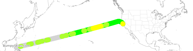 Turbulence forecast map for UAL3911, PLL to SFO