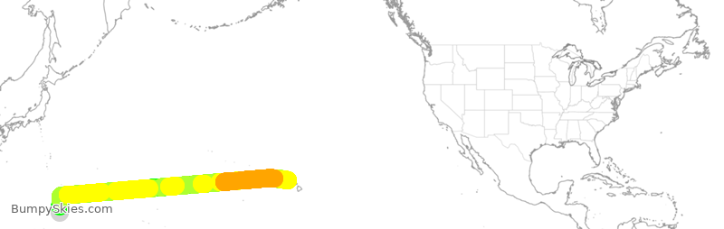 Turbulence forecast map for UAL3922, GUM to HNL