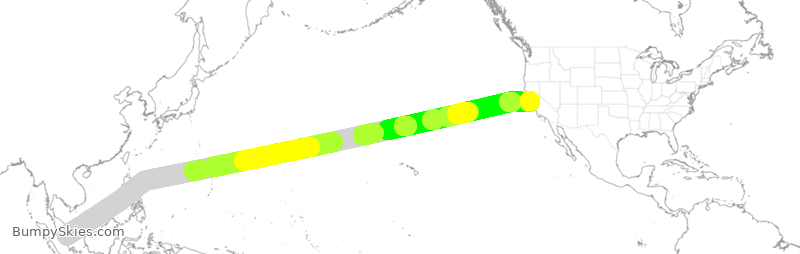 Turbulence forecast map for UAL3966, SIN to SFO