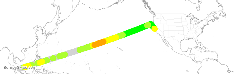 Turbulence forecast map for UAL3968, SIN to SFO
