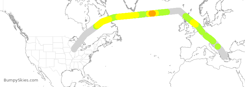 Turbulence forecast map for UAL422, ORD to GAV