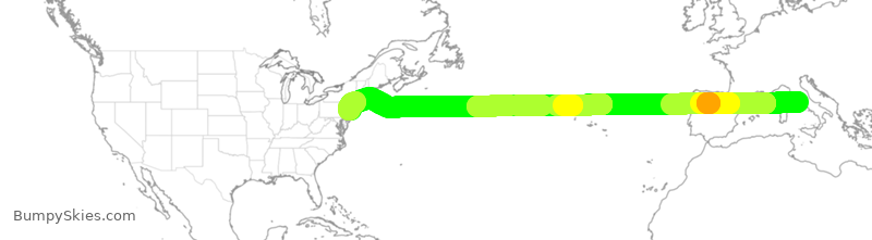 Turbulence forecast map for UAL509, IRF to EWR