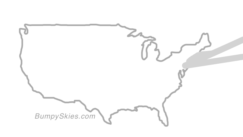 Map of continental US with illustrated flight path and turbulence forecast (described in text below)