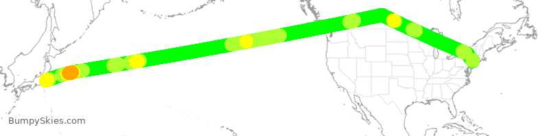 Turbulence forecast map for UAL79, EWR to NRT