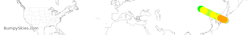 Turbulence forecast map for UAL7, NRT to ZMCK