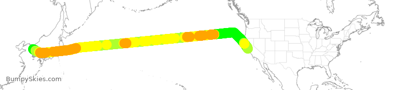 Turbulence forecast map for UAL805, SFO to KSI
