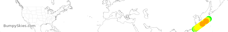 Turbulence forecast map for UAL837, NRT to KHH